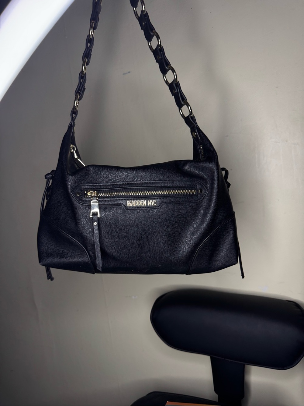 Black Shoulder Bag with Chain Strap